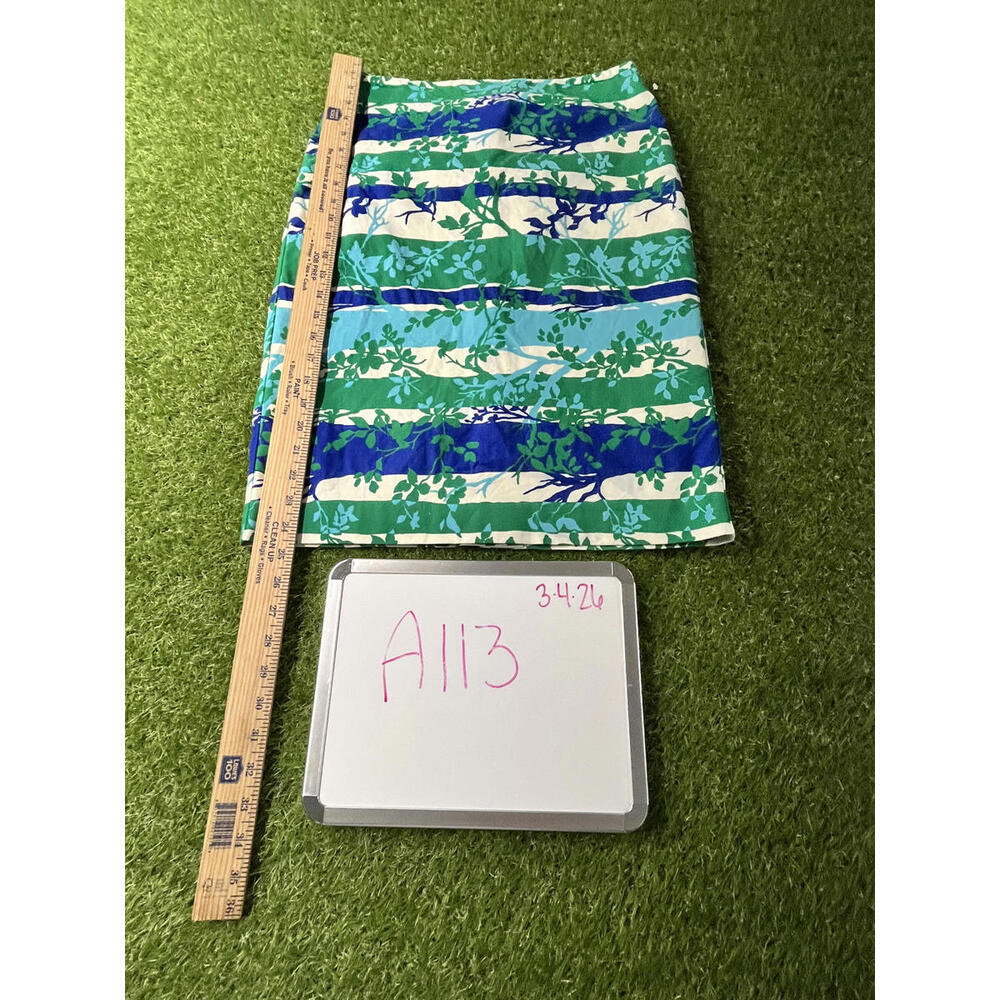 Talbots Floral Pattern Pencil Skirt Size 6 Garden Baby shower Spring Green Blue